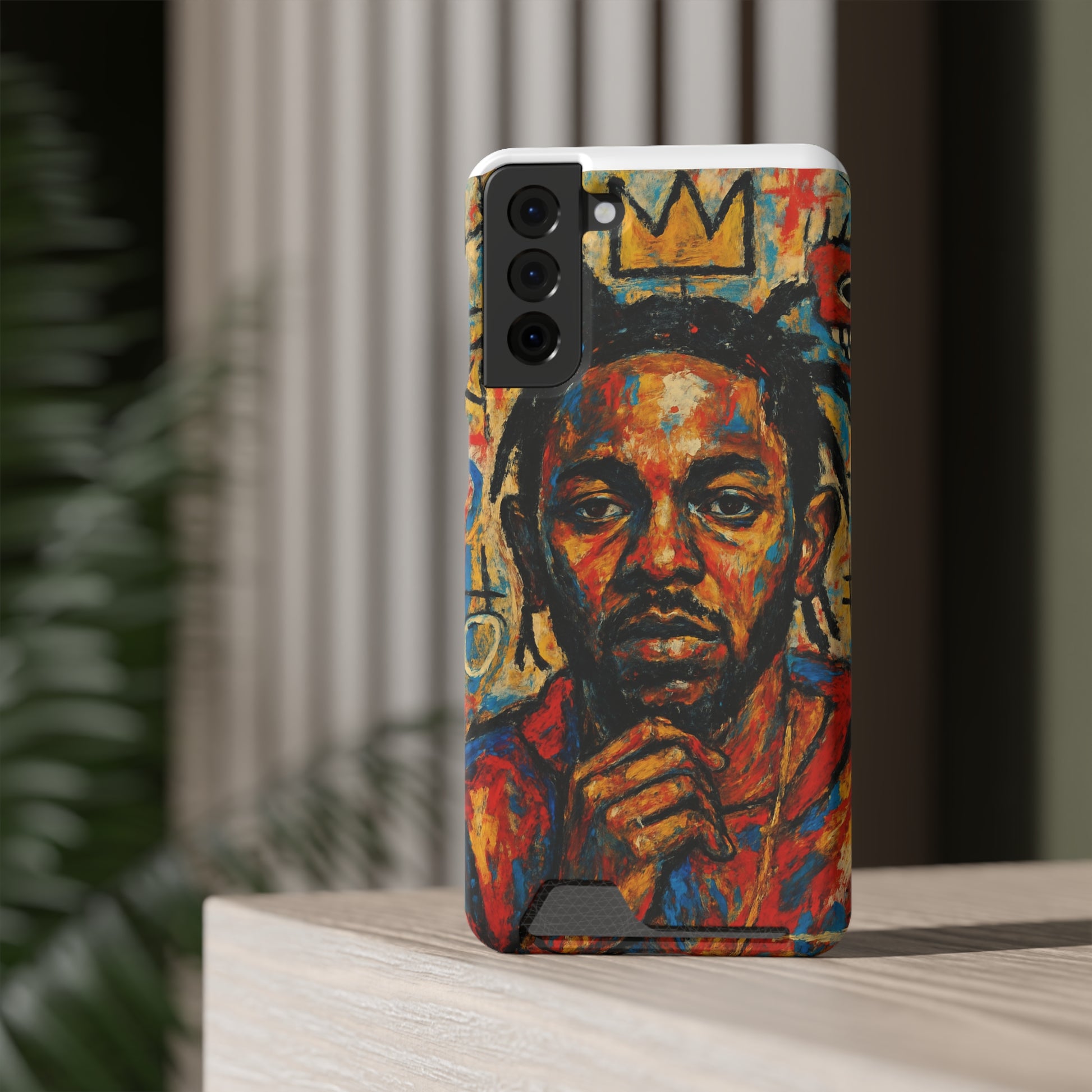 Kendrick Lamar Phone Case, Artistic Basquiat Style Card Holder Cover, Gift for Hip-Hop Fans, K Dot Unique Phone Accessory, Music Lover Essential