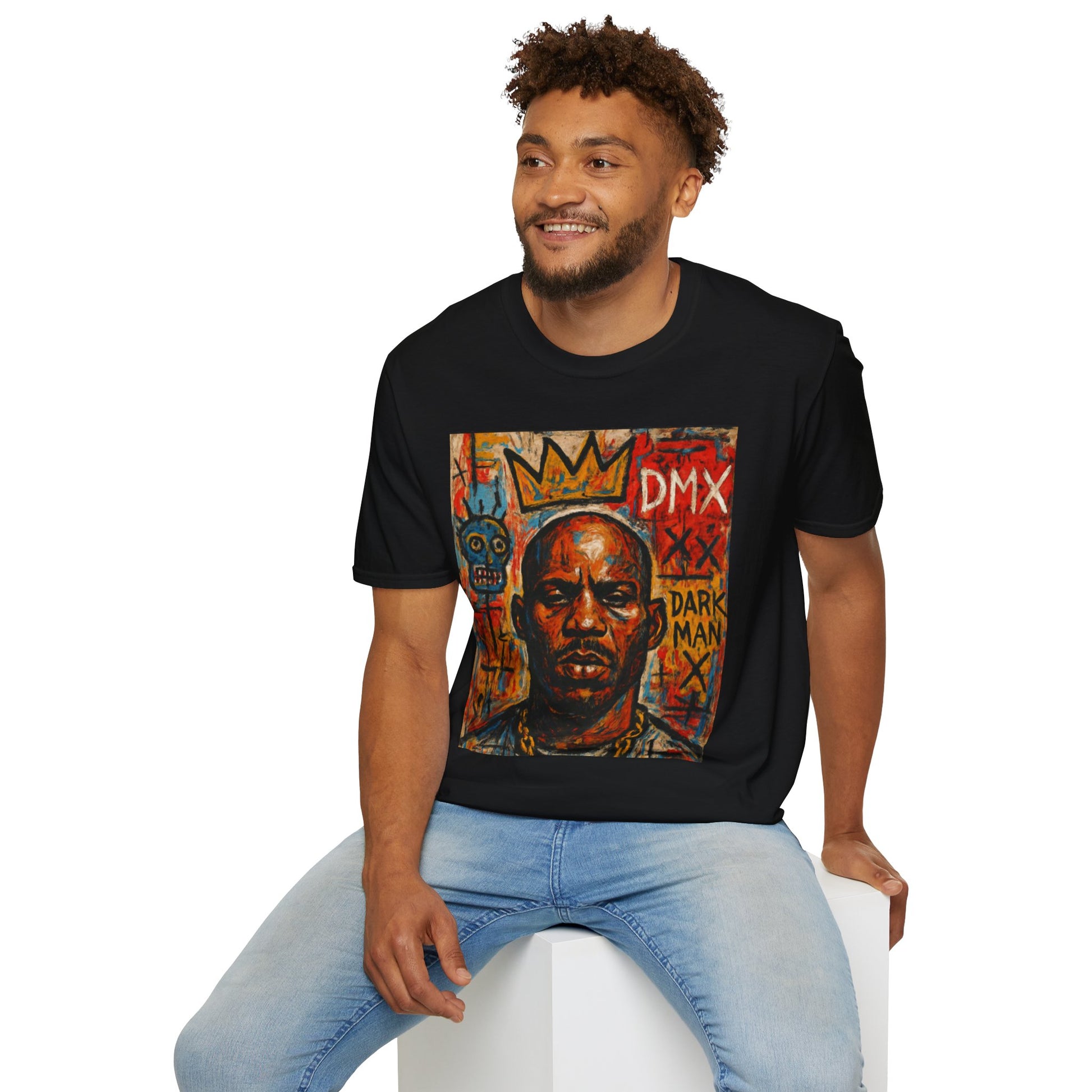 DMX Tribute Unisex Softstyle T-Shirt, Hip Hop Apparel, Musician Gift, Streetwear, Concert Outfit, Retro Graphic Tee, Basquiat Style