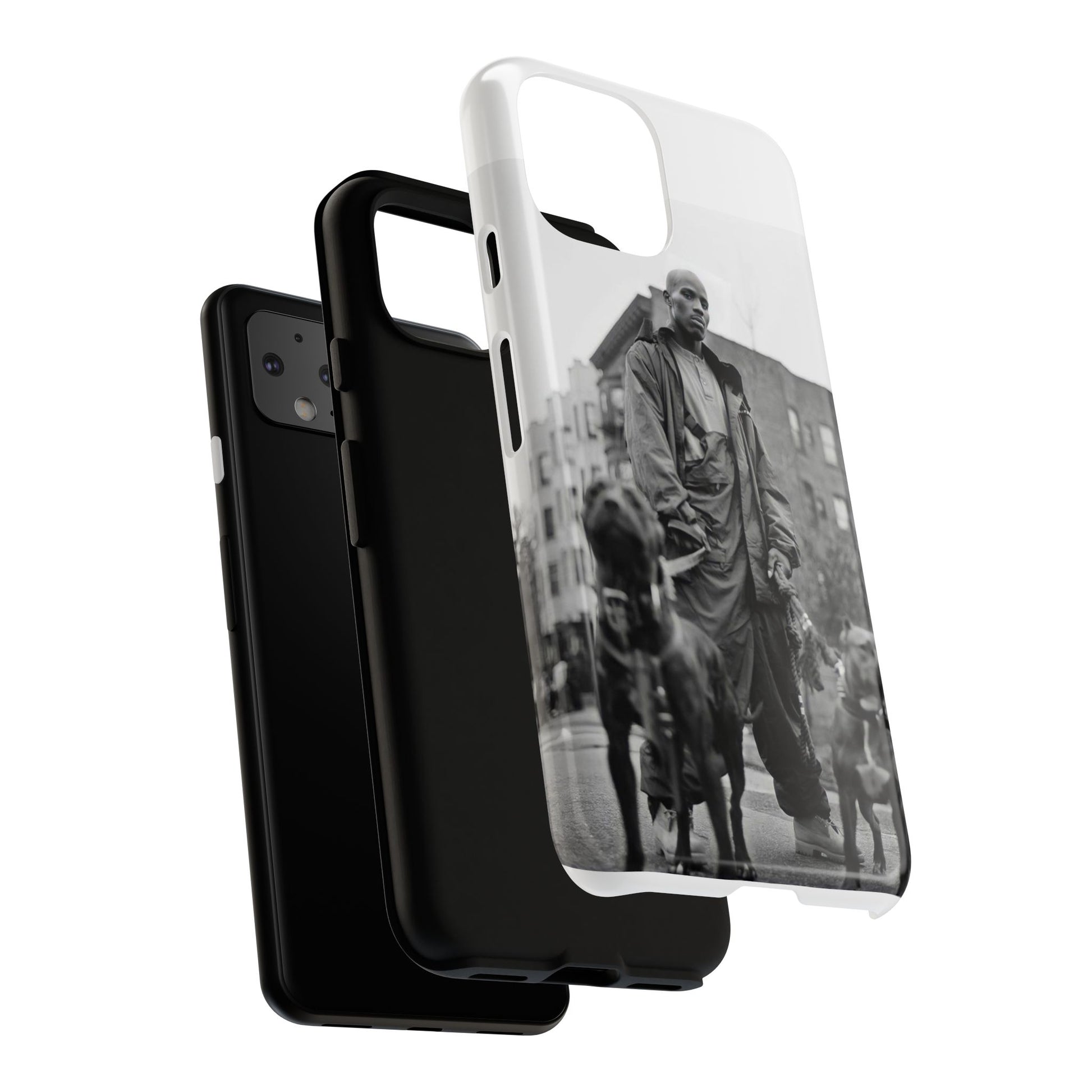 Black & White DMX Tough Phone Case, Urban Style Cover, Pet Lover Gift, Trendy Cell Phone Accessory, Durable Protection