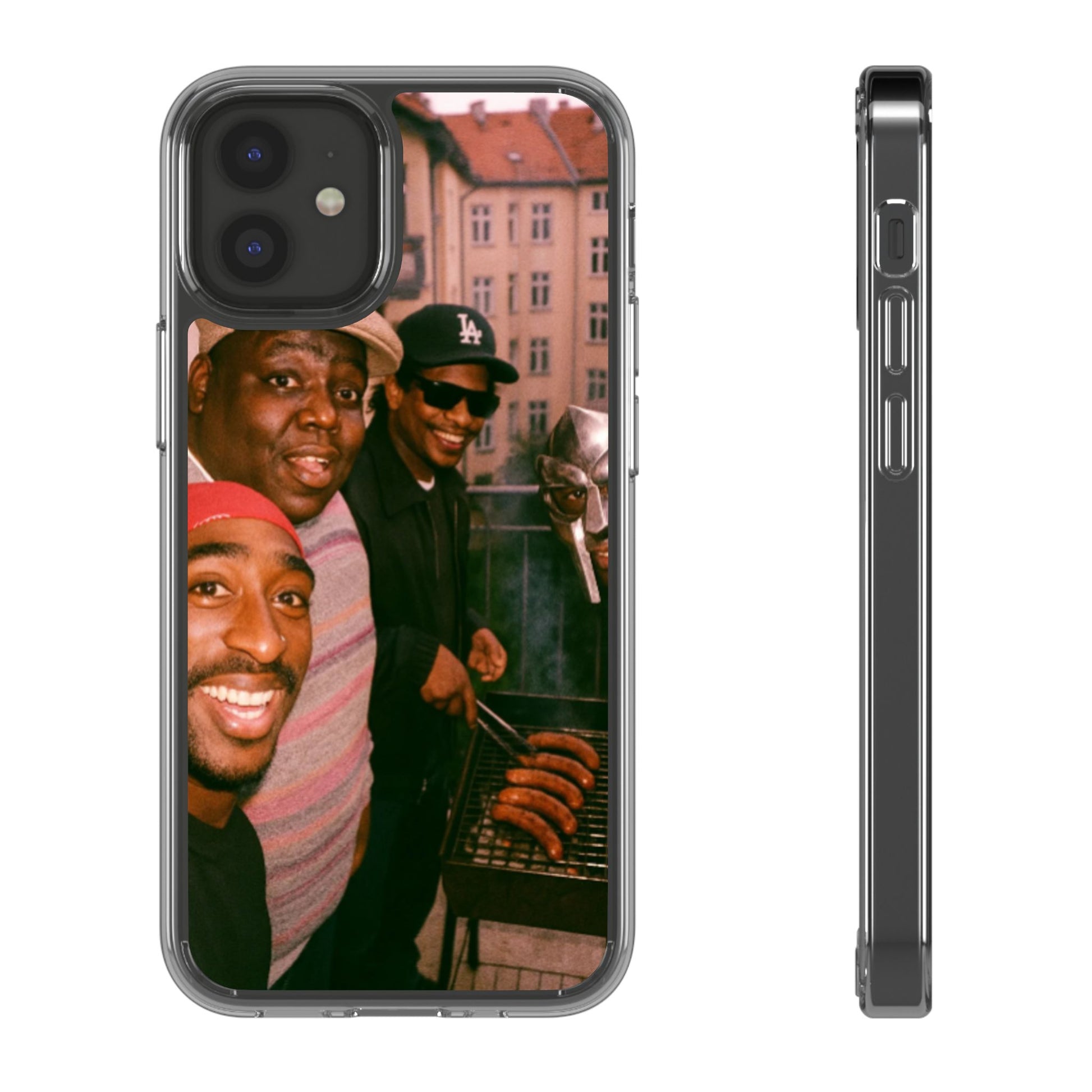 Hip-Hop Legends Clear Case for iPhone, Vintage Rapper Phone Cover, Clear TPU Case, Music Lover Gift, Pop Culture Accessories