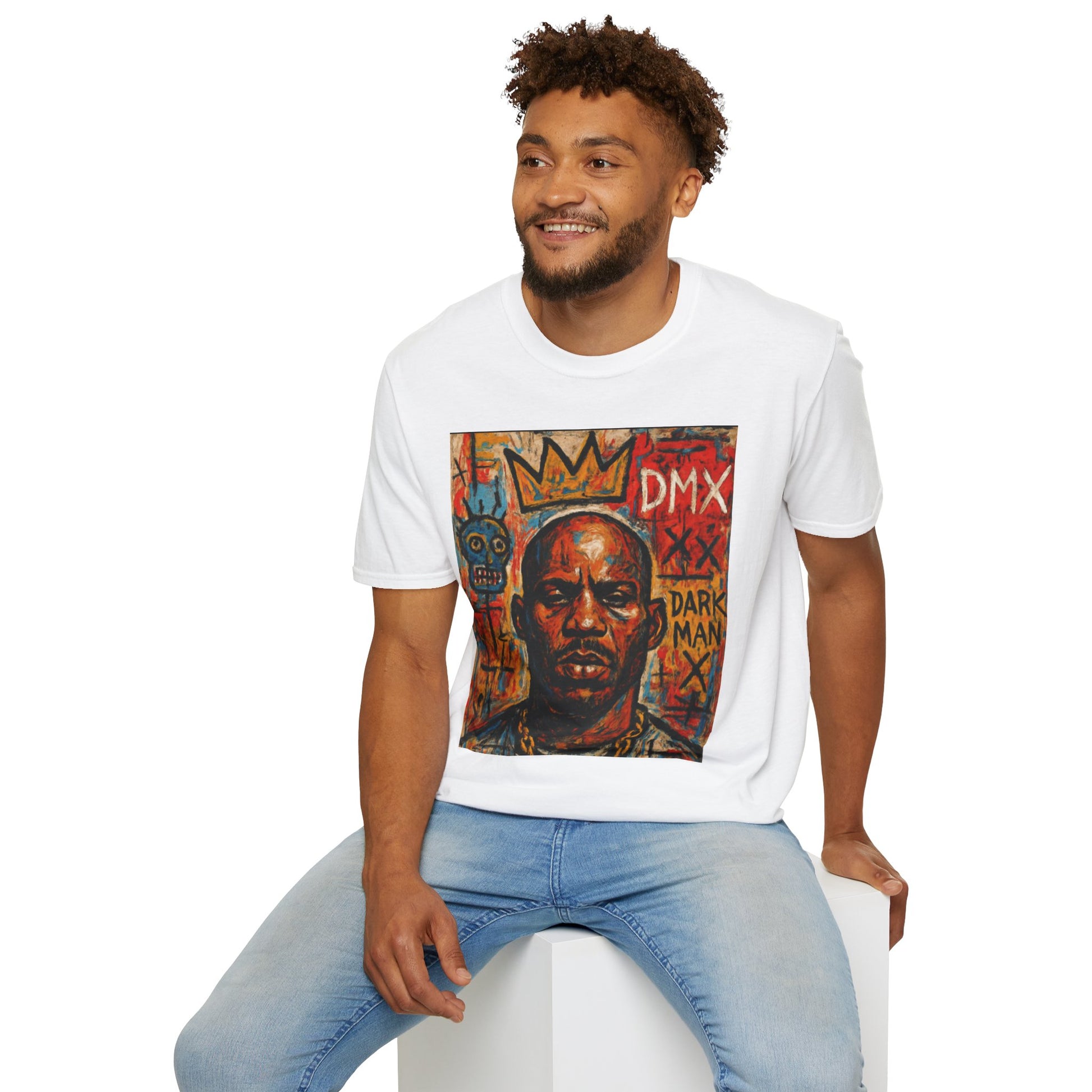 DMX Tribute Unisex Softstyle T-Shirt, Hip Hop Apparel, Musician Gift, Streetwear, Concert Outfit, Retro Graphic Tee, Basquiat Style