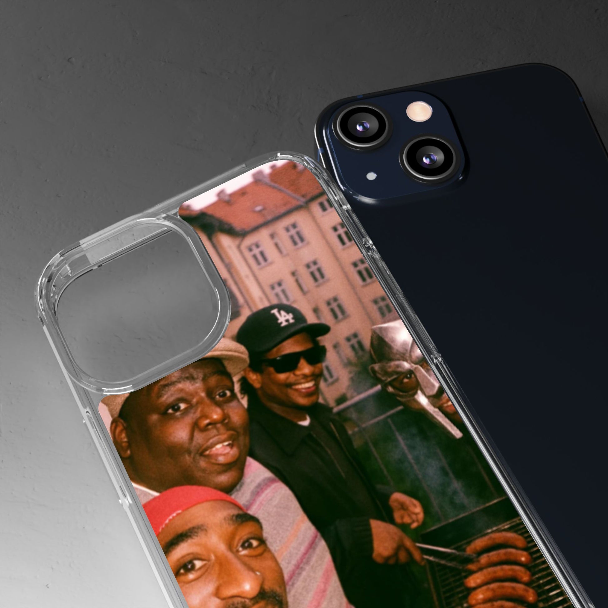 Hip-Hop Legends Clear Case for iPhone, Vintage Rapper Phone Cover, Clear TPU Case, Music Lover Gift, Pop Culture Accessories