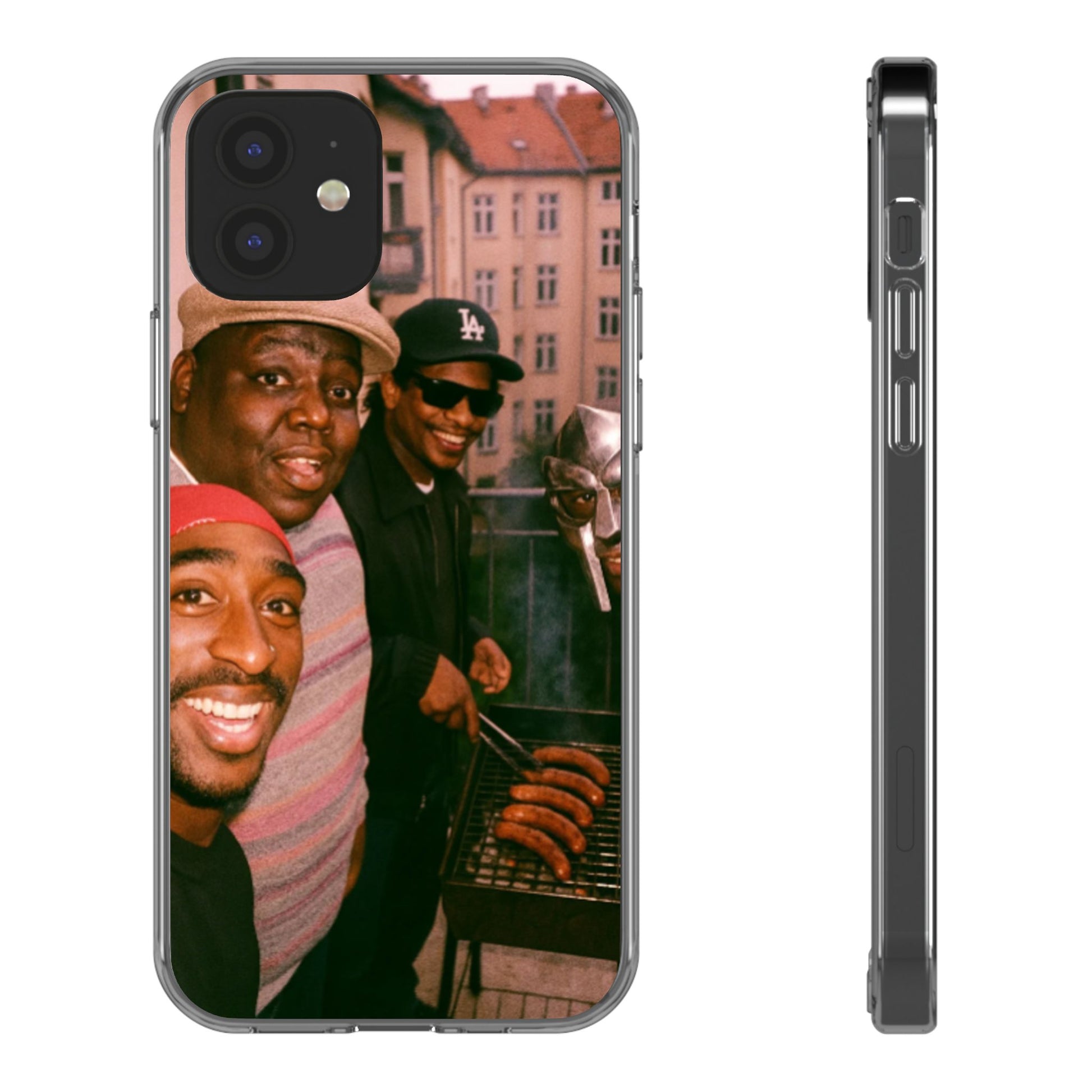 Hip-Hop Legends Clear Case for iPhone, Vintage Rapper Phone Cover, Clear TPU Case, Music Lover Gift, Pop Culture Accessories