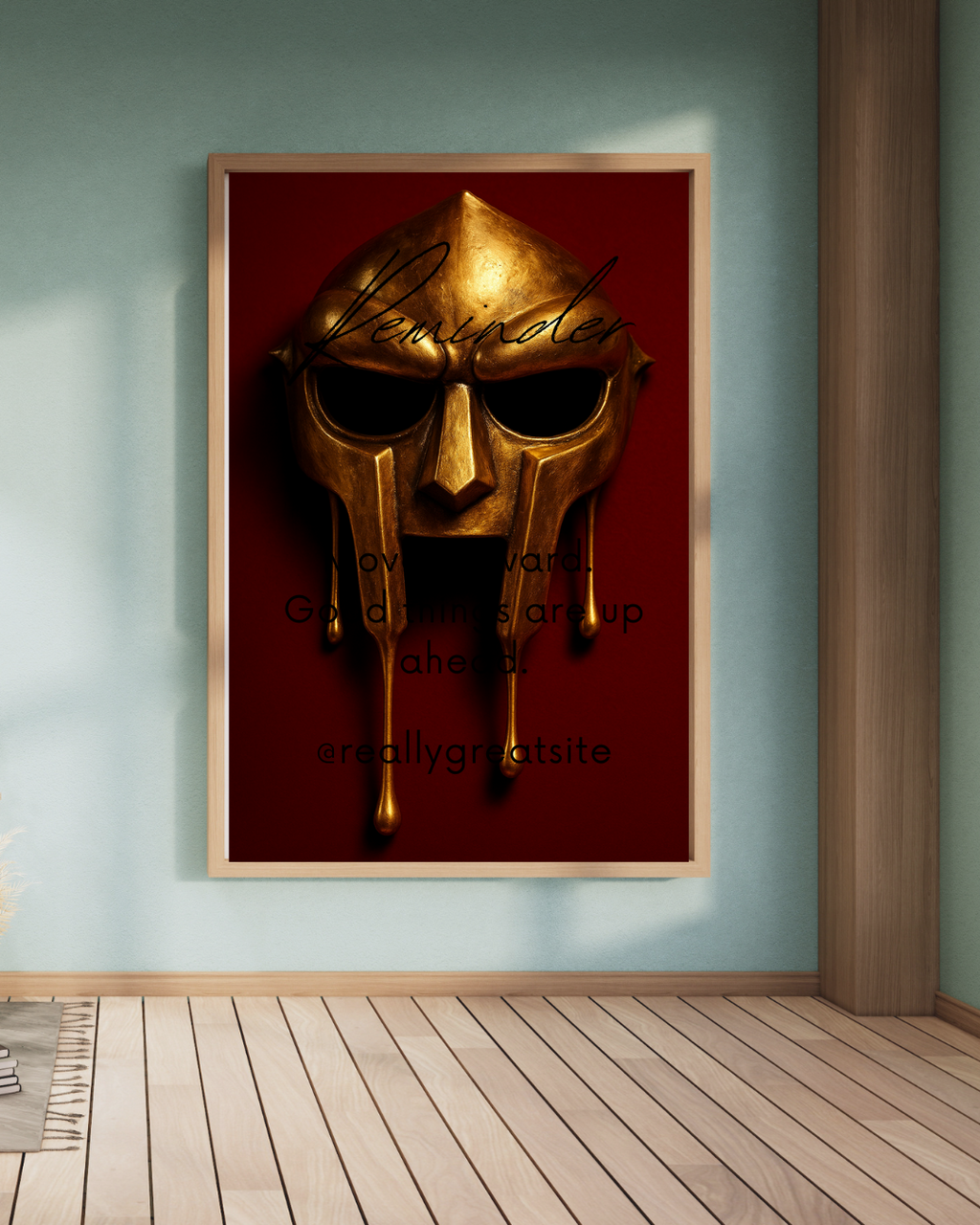 Hip Hop Legend MF DooM Poster - Iconic Gold DooM mask - Digital Download - Digital Print