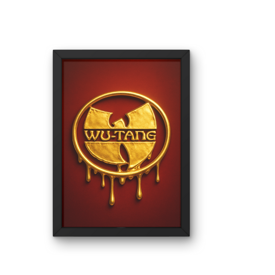 Hip Hop Wu Tang Poster - Iconic 3D Liquid Gold Wu Tang logo - Digital Download - Digital Print