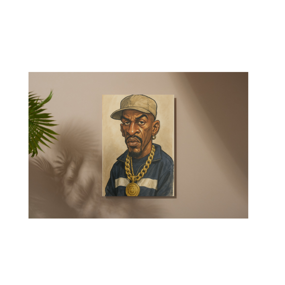 Rakim Caricature - The God Mc – Digital Art Print (Instant Download)