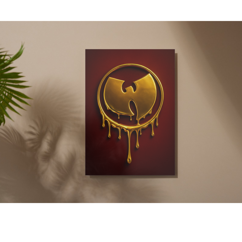 Hip Hop Wu Tang Poster - Iconic 3D Liquid Gold Wu logo - Digital Download - Digital Print