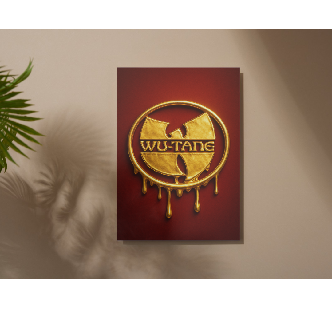 Hip Hop Wu Tang Poster - Iconic 3D Liquid Gold Wu Tang logo - Digital Download - Digital Print