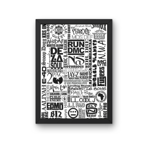 Hip Hop Legends Poster - Top Rappers logos collage - Digital Download - Digital Print