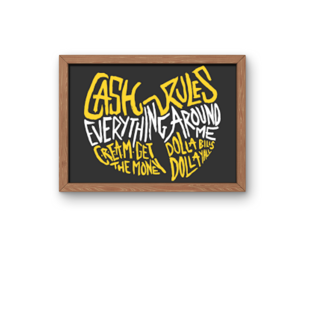 Wu Tang CREAM / Cash Rules Everything Around Me /Digital Download/Digital Print
