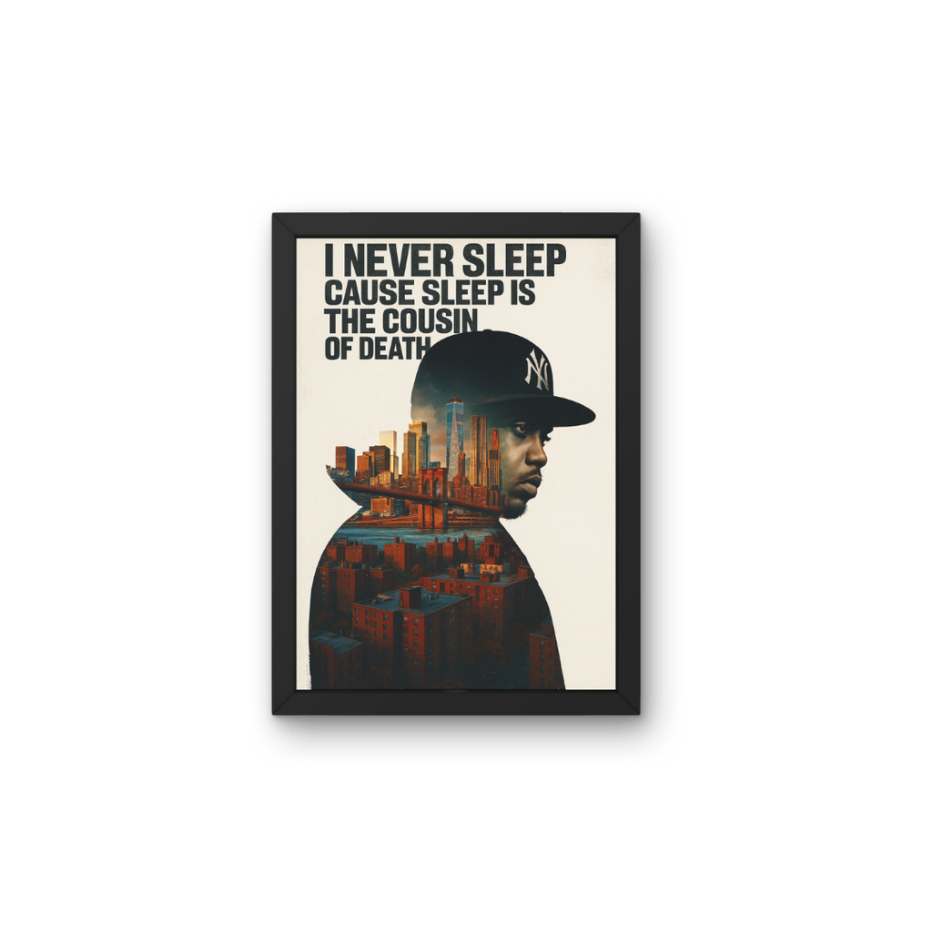 Hip Hop Legend Poster - Nas Lyrics - New York State of Mind Digital Download - Digital Print