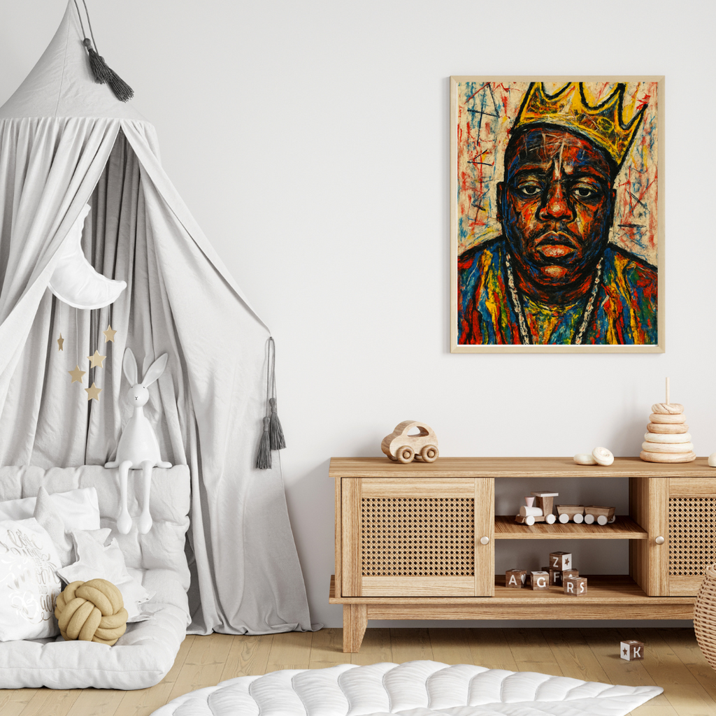 Notorious Big portrait – Basquiat Style Digital Art Print (Instant Download) Biggie Smalls