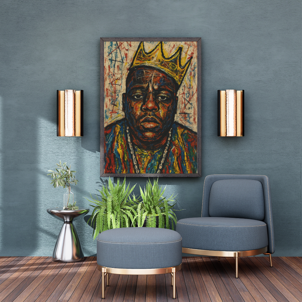 Notorious Big portrait – Basquiat Style Digital Art Print (Instant Download) Biggie Smalls