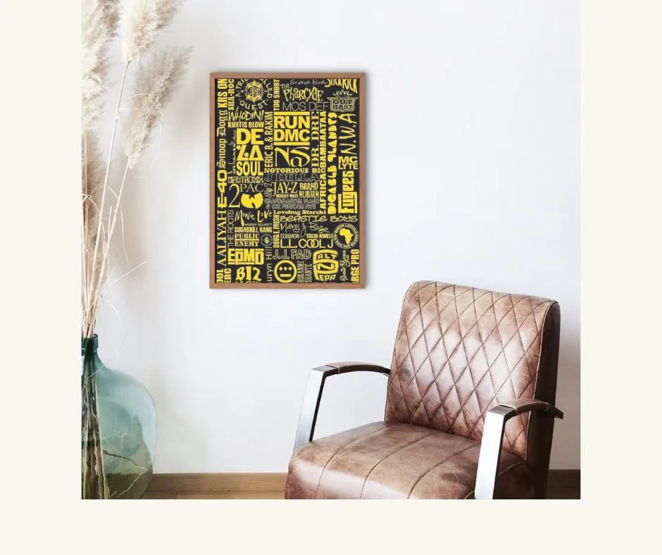 Hip Hop Legends Poster - Iconic Rappers logos collage - Digital Download - Digital Print