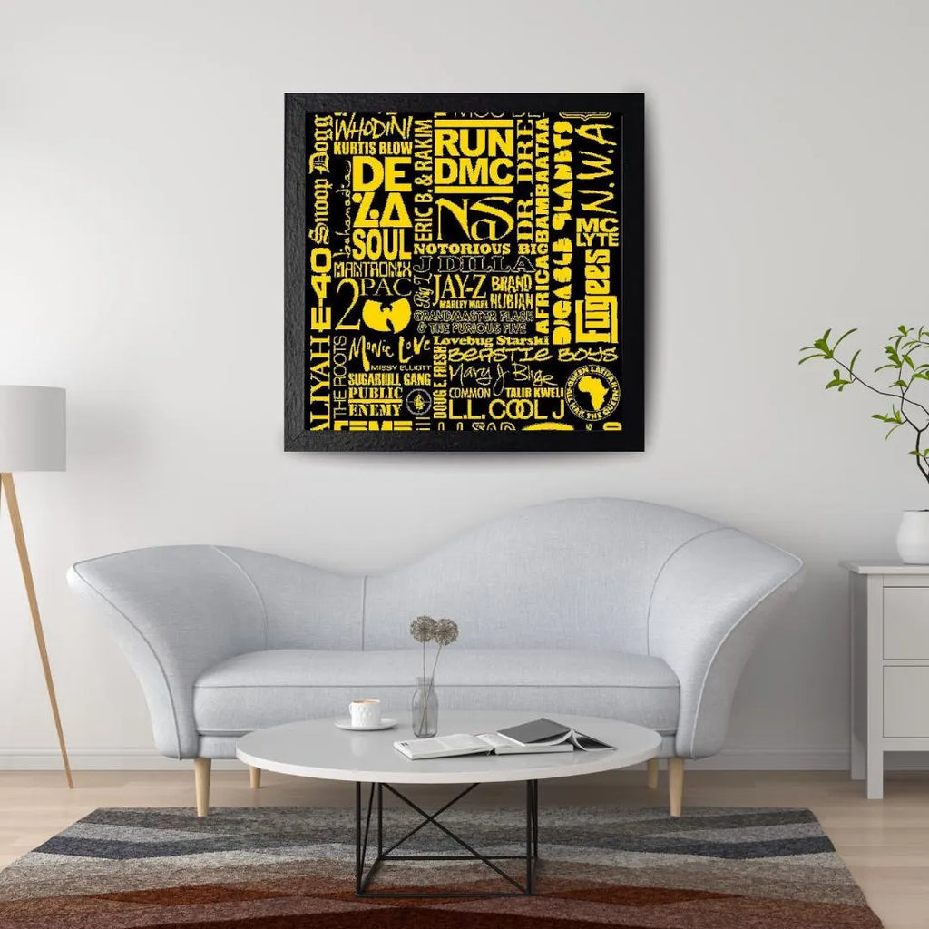 Hip Hop Legends Poster - Iconic Rappers logos collage - Digital Downlo ...