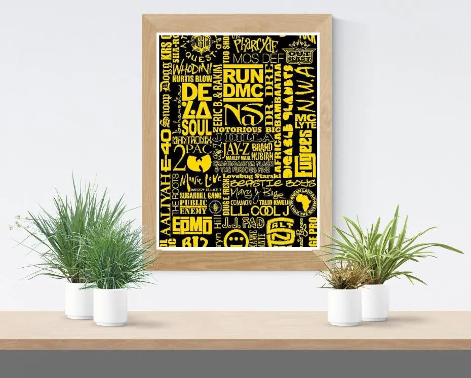 Hip Hop Legends Poster - Iconic Rappers logos collage - Digital Download - Digital Print